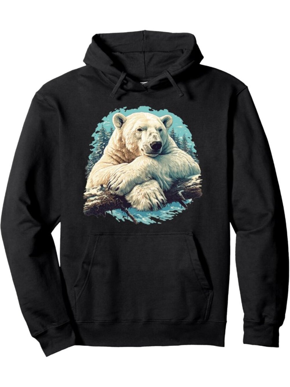 Cozy Polar Bear Graphic Pullover Hoodie | Warm & Stylish Winter Wear